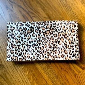Alice + Olivia calfskin leopard print oversized clutch